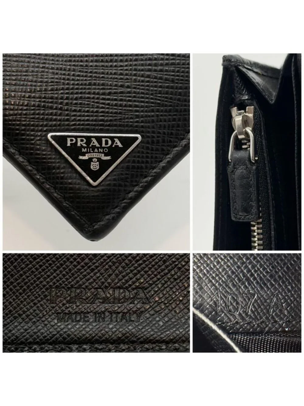 Prada Saffiano Wallet Triangle Logo